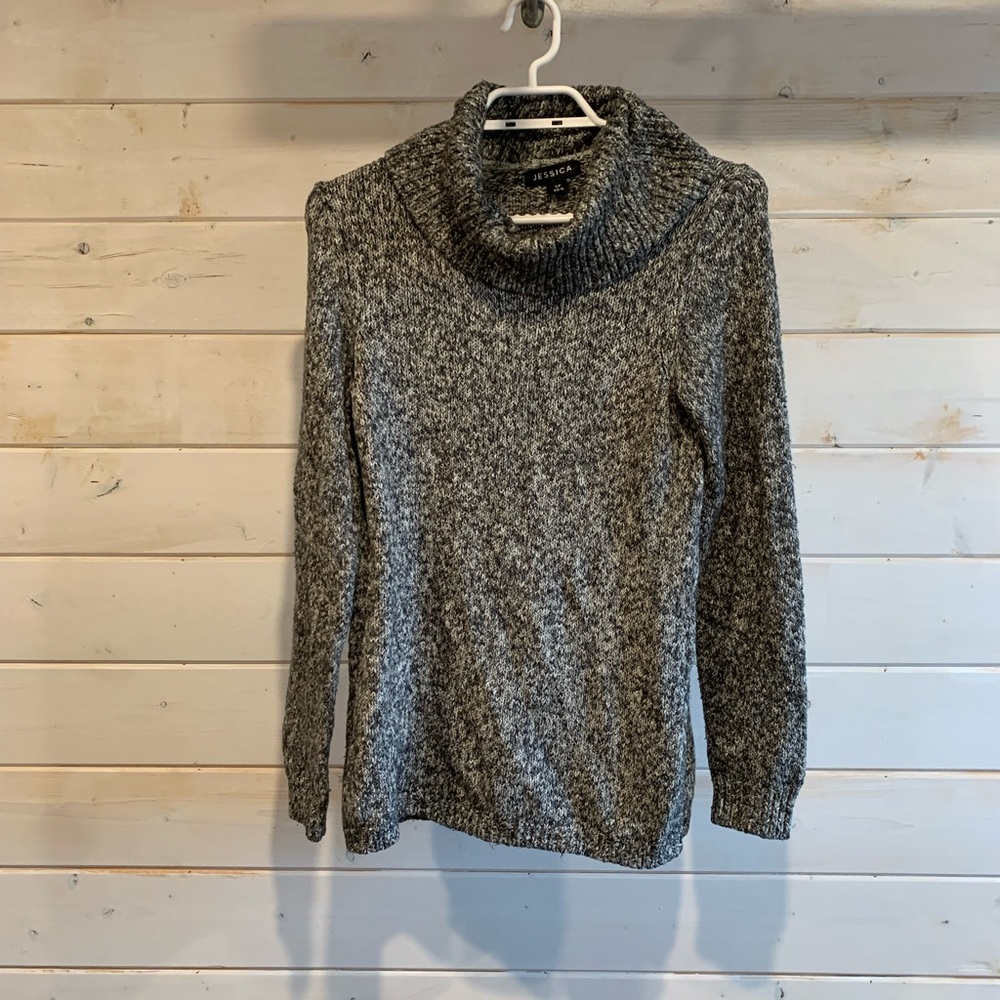 Jessica | Heathered Grey Turtleneck Sweater